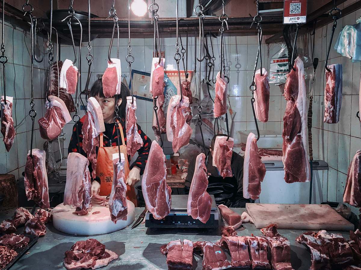 butcher shop raw meat slices animal